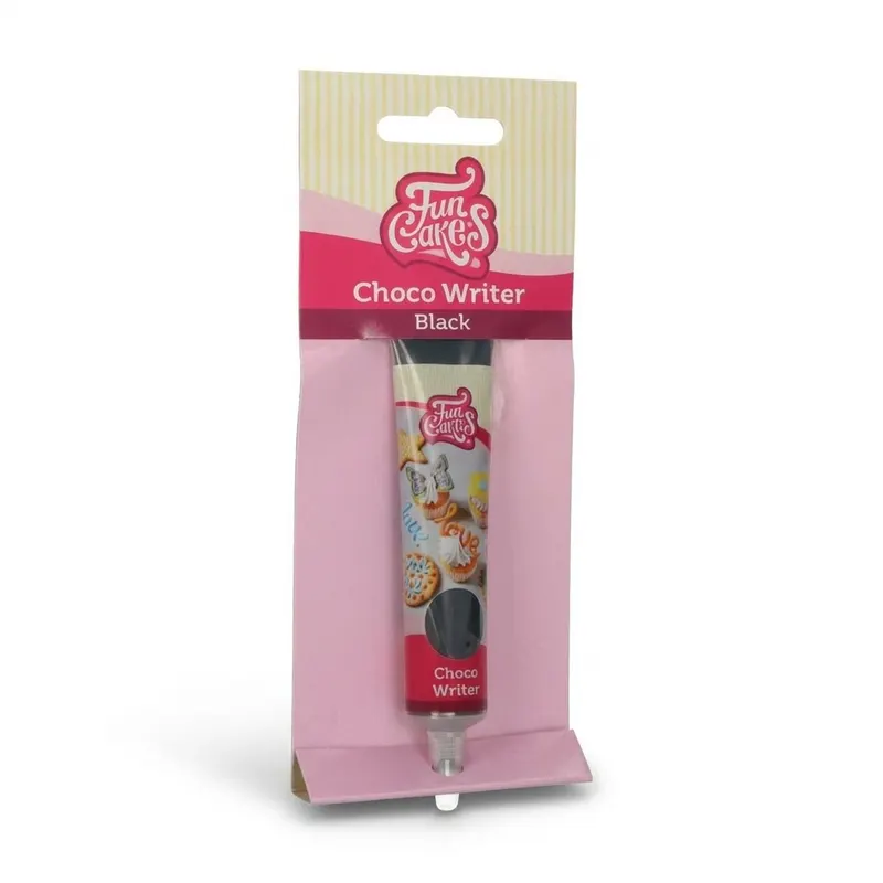 Černá čokoládová zdobicí tužka FunCakes o hmotnosti 25 g pro kreslení nápisů a jemných kontur na dorty a sušenky