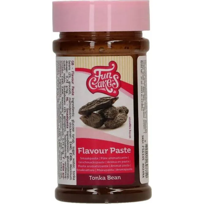 Ochucovací pasta FunCakes s aromatem fazole tonka v balení 100 g pro ochucení krémů, ganáží a těst