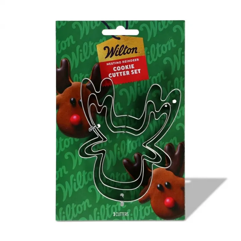 Sada tří nerezových vykrajovátek ve tvaru soba od značky Wilton na vánoční cukroví