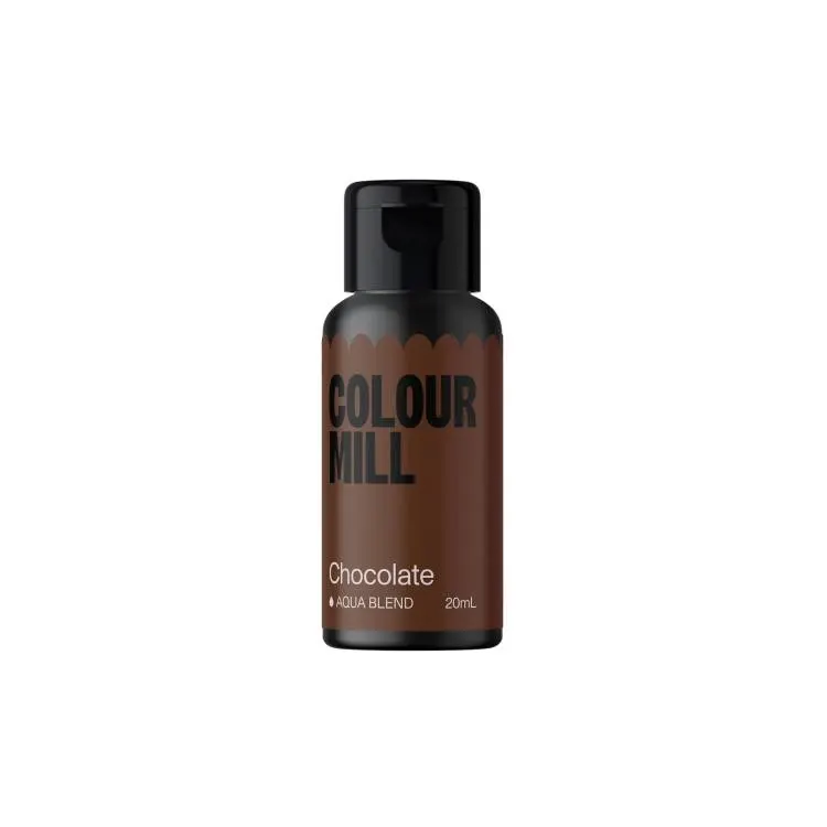 Koncentrovaná potravinářská barva na vodní bázi Colour Mill v čokoládovém odstínu v objemu 20 ml na barvení glazur, makronek a fondánu