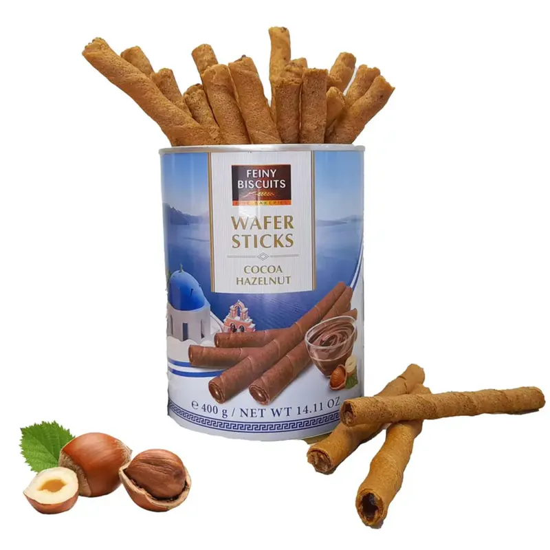 Řecké oplatkové trubičky s lískooříškovým krémem Biscuit o hmotnosti 400 g