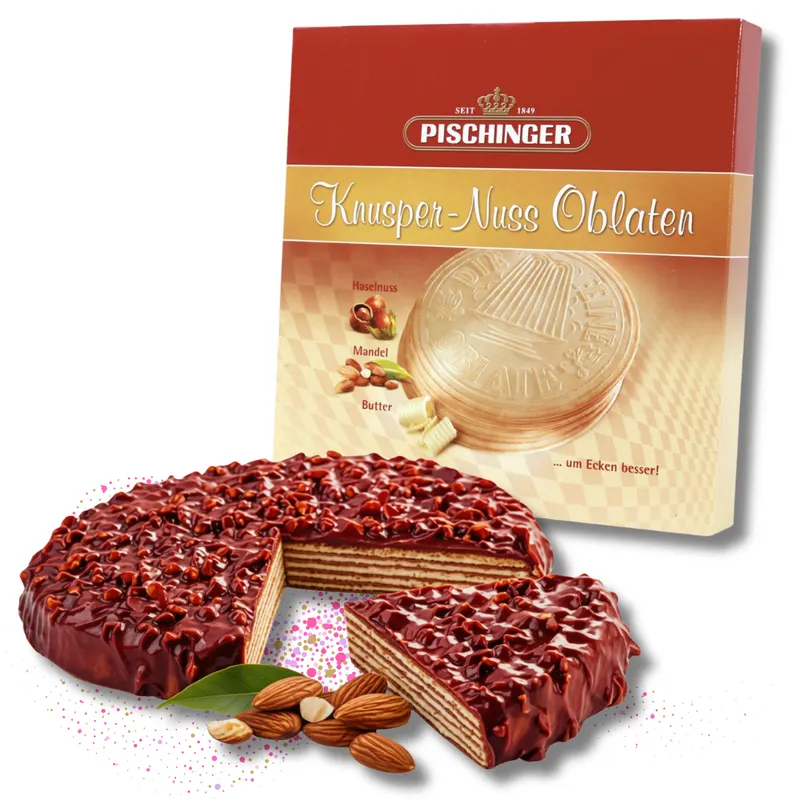 Plátky dortových oplatek z Rakouska, 5 ks v balení po 125 g, vhodné na lázeňský dort bez pečení