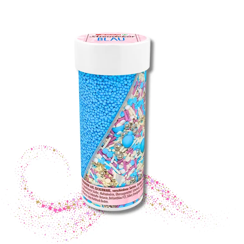 Modré cukrářské sypání na zdobení dortů a cukroví, balení 60 g