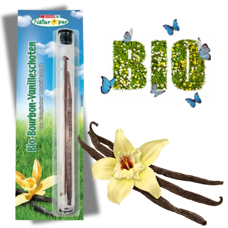 Rakouský bio bourbon vanilkový lusk v balení 2 ks pro pečení a aromatizaci dezertů
