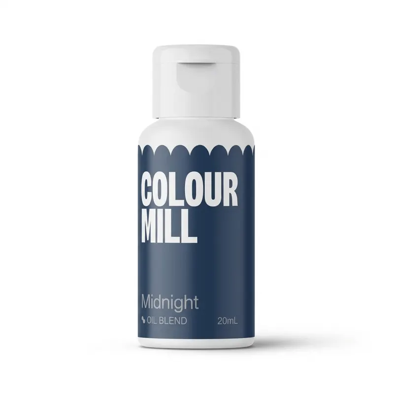 Tekutá olejová barva Colour Mill v půlnoční modré na barvení krémů, čokolády a těst pro dorty