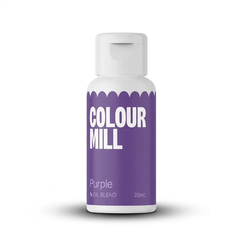 Tekutá olejová barva Colour Mill ve fialovém odstínu v objemu 20 ml pro barvení krémů a čokoládových hmot