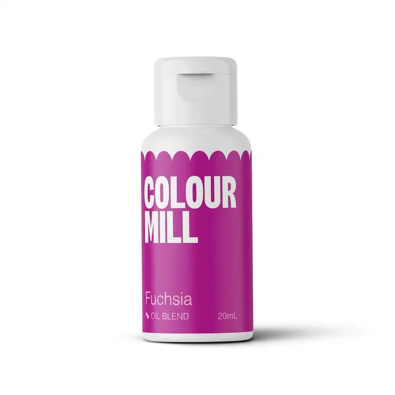 Tekutá olejová barva Colour Mill ve fuchsiovém odstínu o objemu 20 ml na barvení krémů a dortů