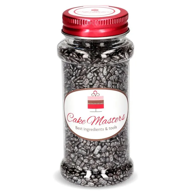 Stříbrné kamínky na zdobení cukroví a dortů od značky Cake Masters o hmotnosti 80 g
