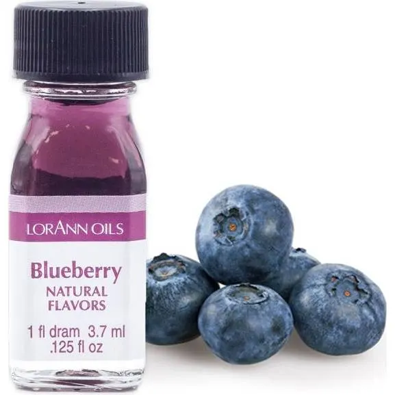 LorAnn super silné aroma borůvka v malém skleněném balení 3,7 ml pro ochucení pečiva, krémů a polev