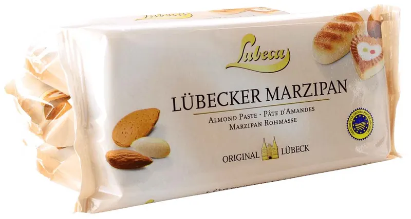 Německý mandlový marcipán Lubeca s 52% mandlí v balení 1 kg k pečení a zdobení dortů