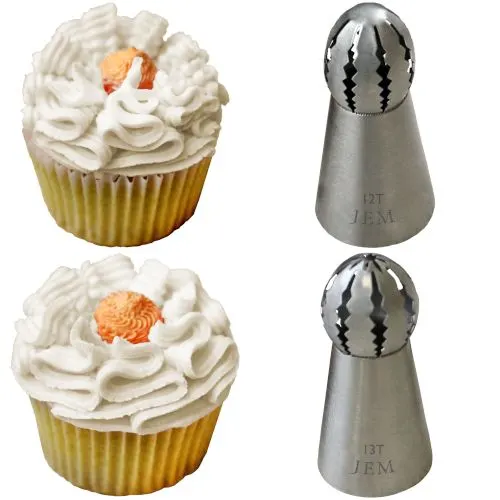 Sada dvou trezírovacích špiček JEM velikostí 12T a 13T pro zdobení cupcaků a dortů