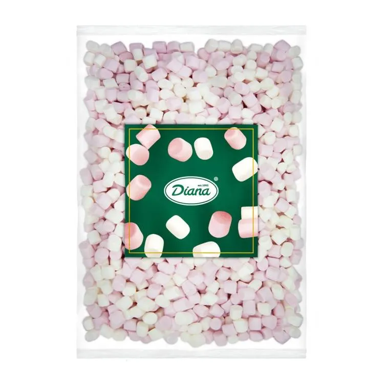 Mini marshmallows Diana v balení 1 kg na zdobení dortů, do horké čokolády a cukrářských krémů