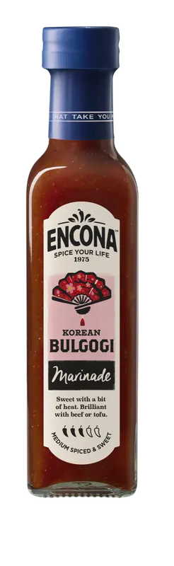 Bulgogi marináda Encona pro přípravu korejského masa, 220 ml, sladká a středně pikantní