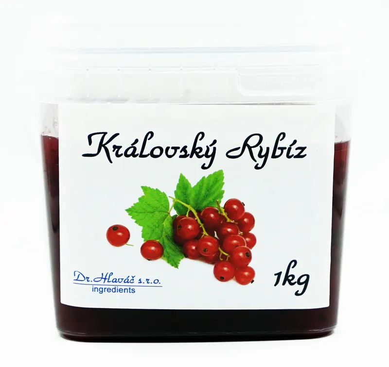 Cukrářská ovocná pomazánka s červeným rybízem od značky Dr. Hlaváč v 1kg balení na plnění dortů a pečení
