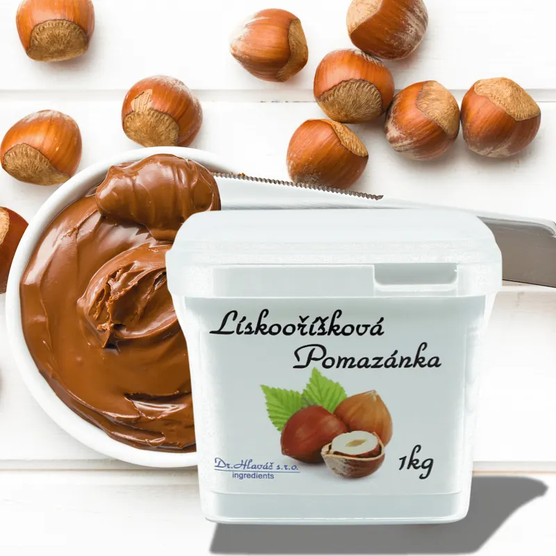 Cukrářská lískooříšková pomazánka Dr. Hlaváč v balení 1 kg na plnění a ochucení dortů a pečiva