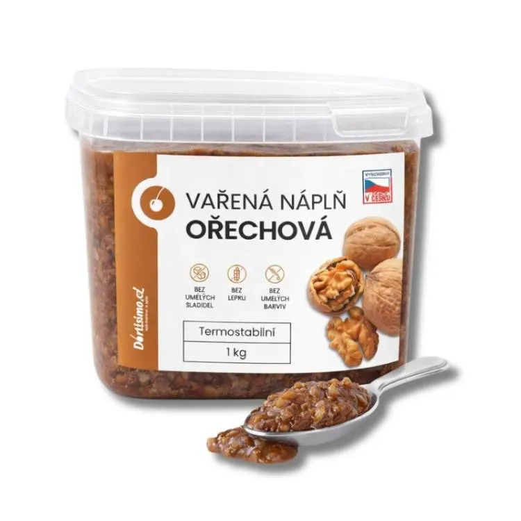 Vařená ořechová náplň DORTISIMO v balení 1 kg k plnění koláčů a závinů