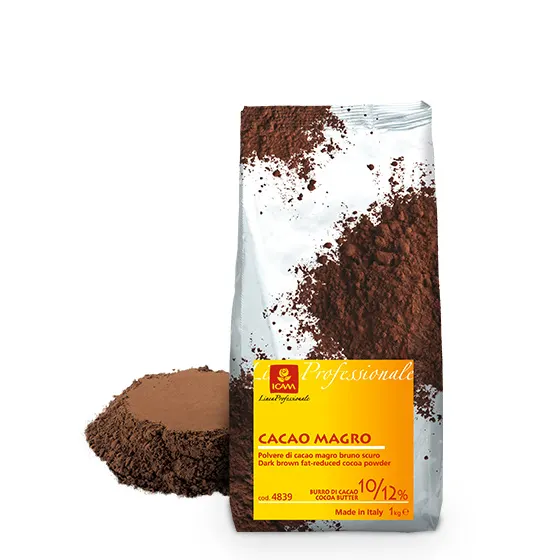 Kakaový prášek ICAM 10/12 v balení 1 kg, italské alkalizované kakao pro pečení a dezerty