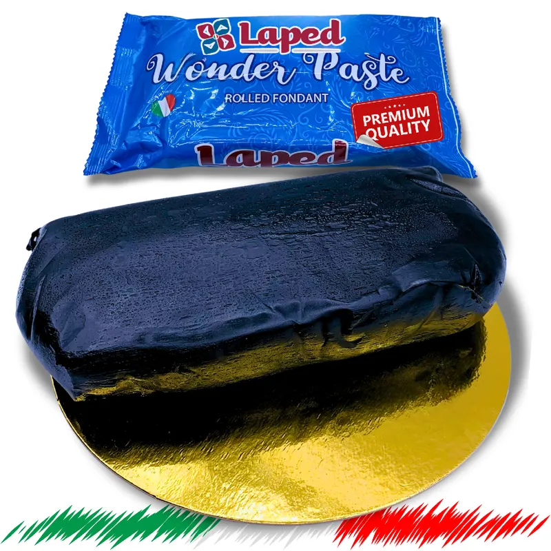 Černá potahovací hmota na dorty LAPED v balení 1 kg s vanilkovou příchutí