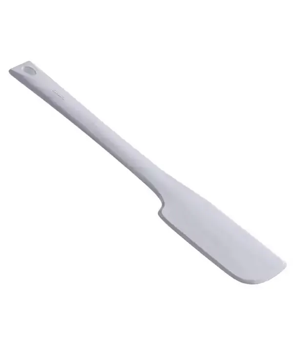 Bílá stěrka z měkkého plastu TPE o délce 30 cm na vyhlazování krému a polevy na dortech