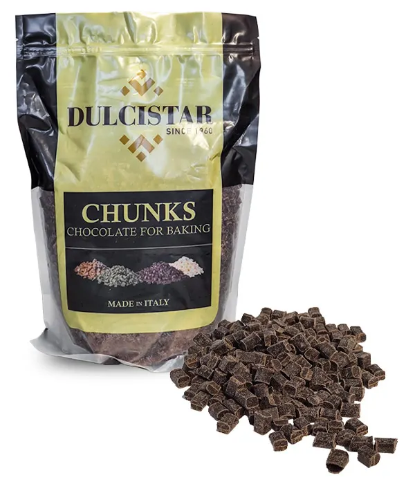 Hořké čokoládové chunks 51% kakaa Dulcistar na pečení, balení 2 kg