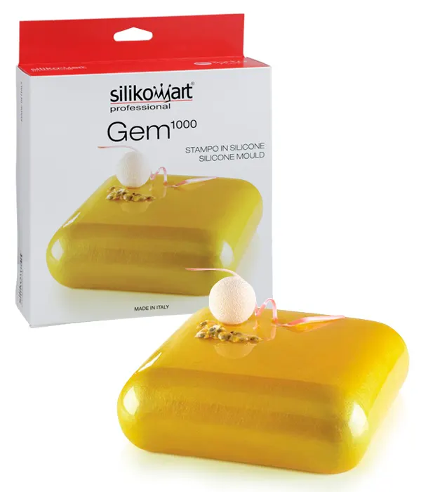 Silikonová forma se zaobleným čtvercovým tvarem o objemu 1000 ml pro pečení a zmrzlinové dezerty