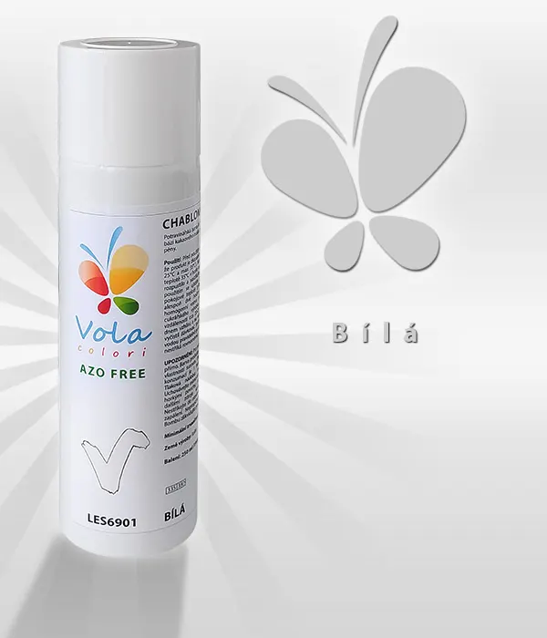 Sametový sprej Chablonage v bílé barvě na zdobení dortů a dezertů, 250 ml