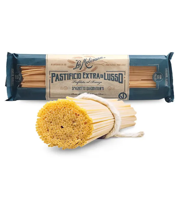 Italské semolinové těstoviny Spaghetto Quadrato od značky La Molisana v sáčku 500 g s čtvercovým průřezem