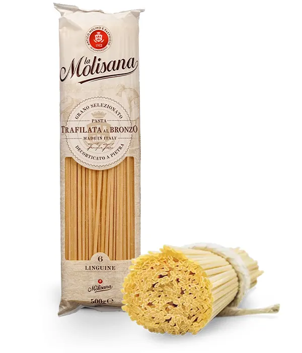 Italské semolinové těstoviny Linguine od značky La Molisana v balení 500 g vhodné k přípravě s omáčkou