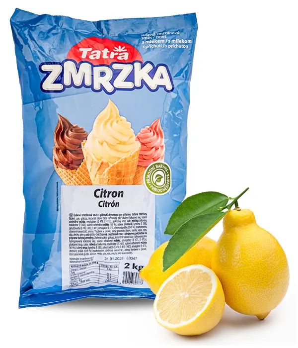 Sušená směs na točenou citrónovou zmrzlinu Tatra v sáčku o hmotnosti 2 kg