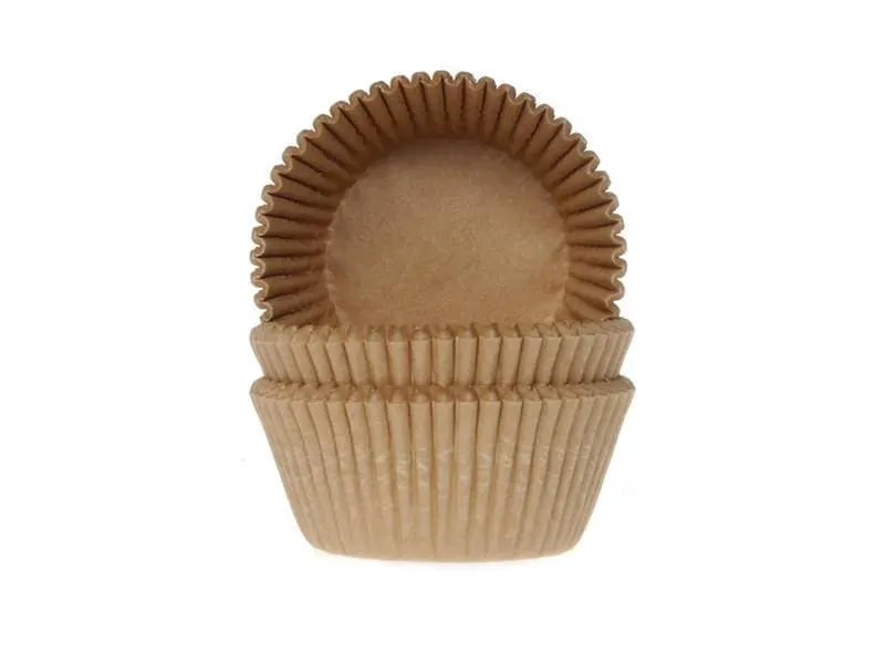 Hnědé papírové košíčky Alvarak na muffiny a cupcakes, balení 50 kusů pro pečení