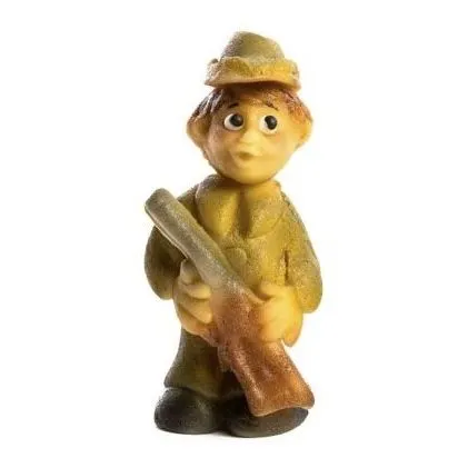 Marcipánová jedlá figurka myslivce od značky Frischmann k zdobení dortů
