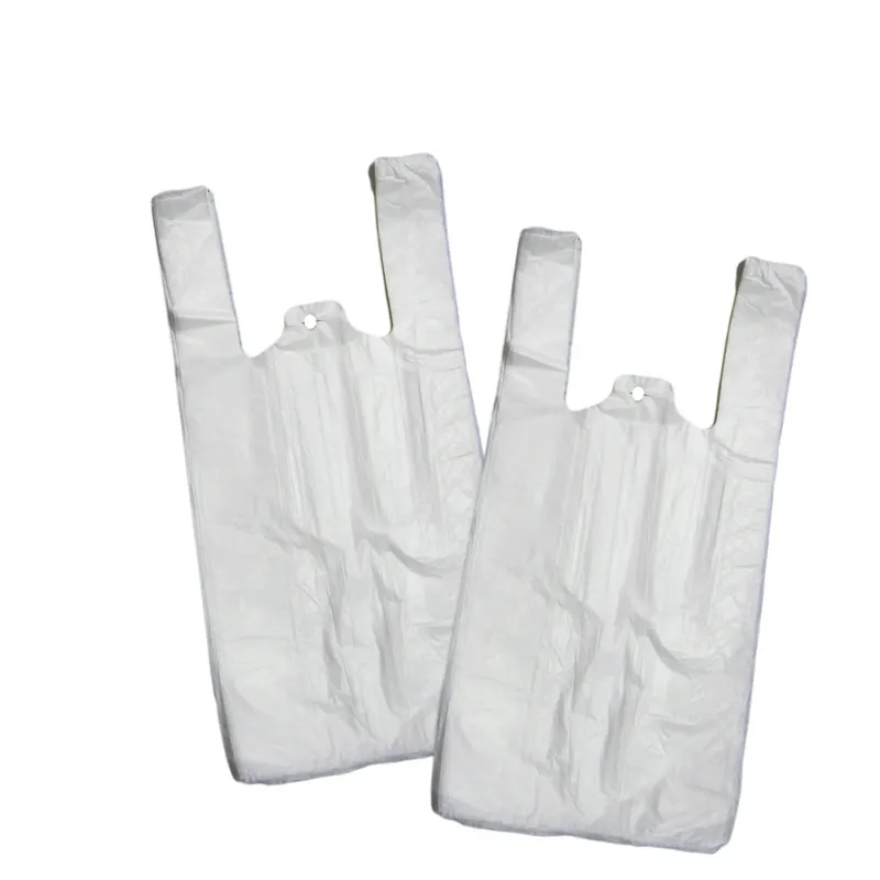 Silná mikrotenová taška HDPE na potraviny o rozměrech 22 + 12 x 47 cm, balení 200 ks