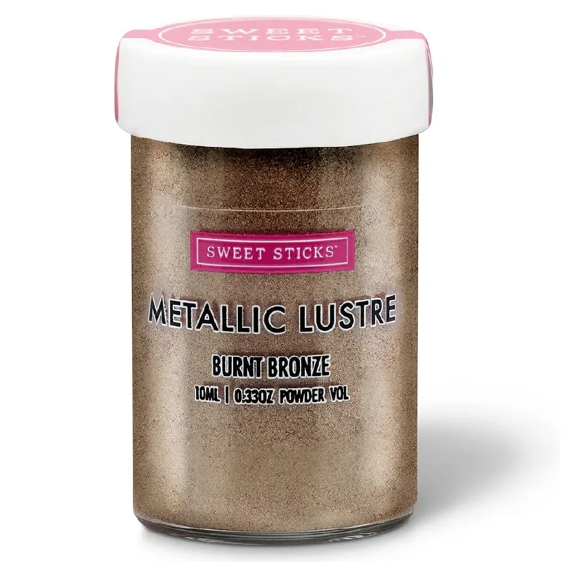 Metalická prachová barva Burnt Bronze od značky Sweet Sticks v balení 10 ml na zdobení dortů a cukrářských výrobků