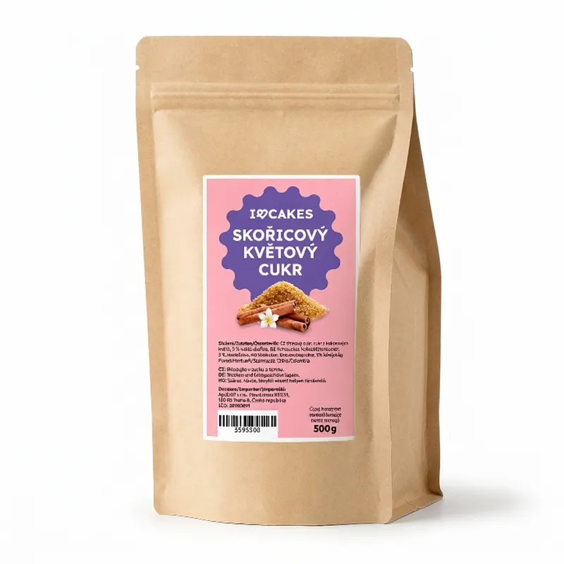 Skořicový květový cukr I love Cakes v balení 500 g na posypání dortů a pečiva