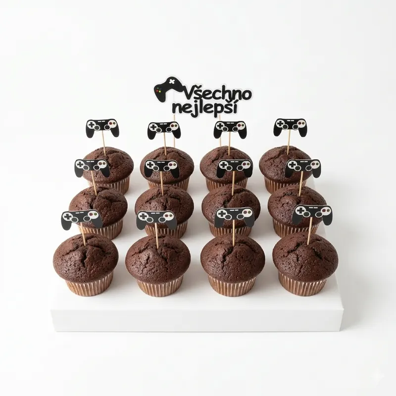 Herní zápich do dortu a muffinů s motivem gamingu od značky Cakesicq