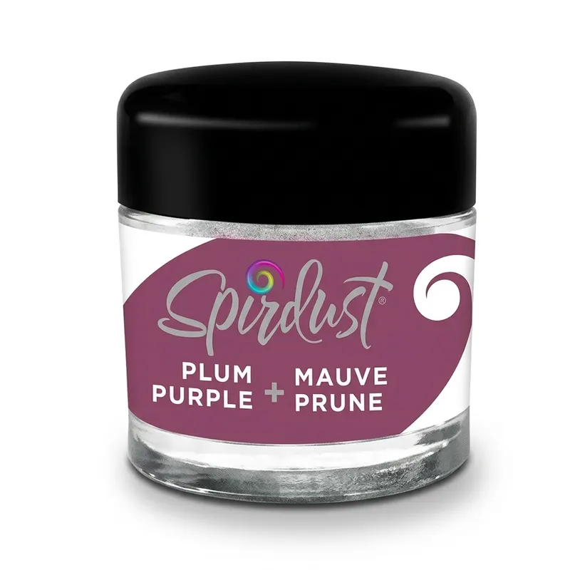 Metalická barva do nápojů Spirdust ve fialové barvě v balení 1,5 g pro třpytivé úpravy drinků