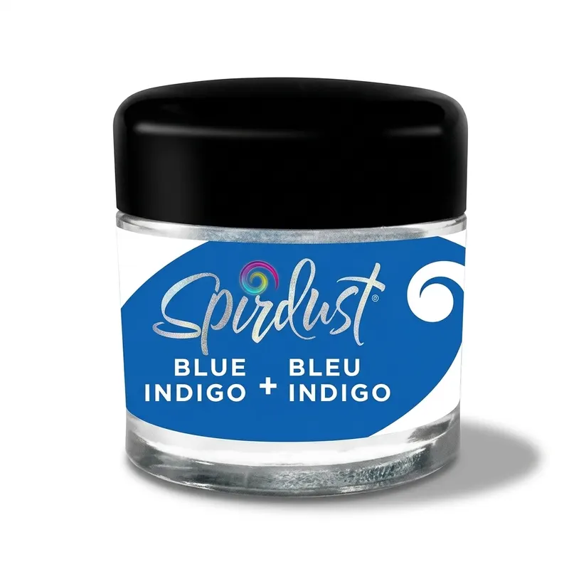 Metalická jedlá barva do nápojů v tmavě modrém odstínu indigo pro třpytivou úpravu drinků od značky Roxy and Rich