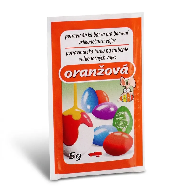 Potravinářská barva na vejce Aroco v oranžovém odstínu na velikonoční barvení vajec, balení 5 g