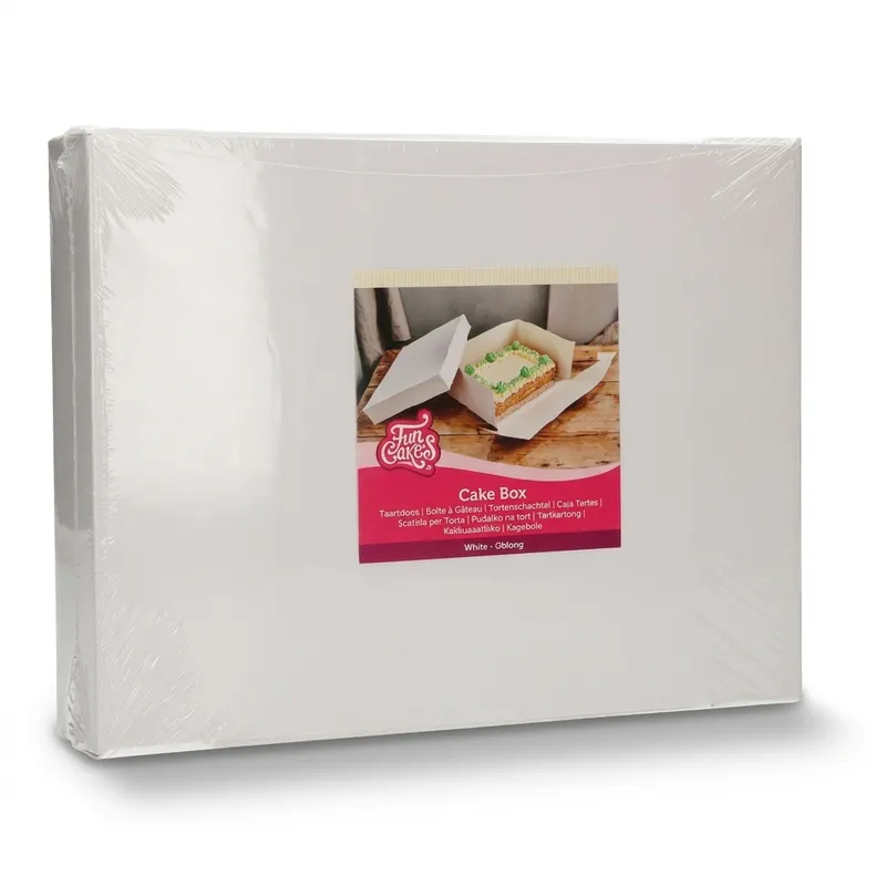 Dortová krabice FunCakes o rozměrech 40x30x15 cm pro bezpečnou přepravu a uskladnění větších dortů