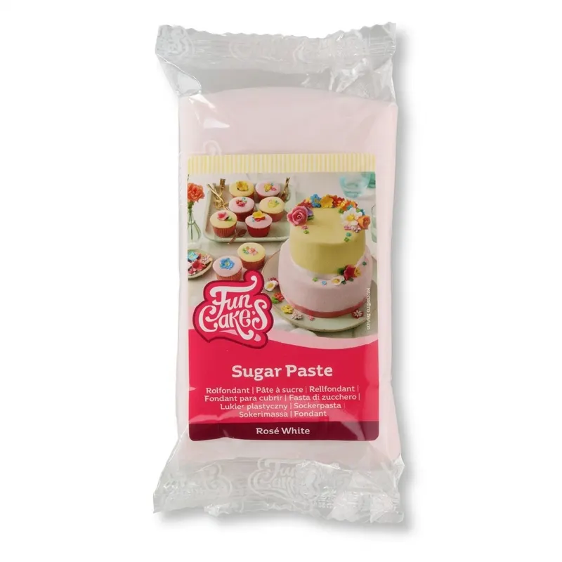 Potahovací hmota FunCakes v růžově bílém odstínu na dort, 250 g, vhodná k vyvalování a potahování dortů