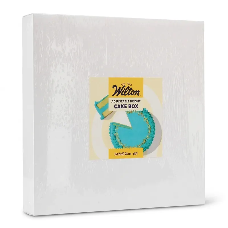 Velká bílá dortová krabice Wilton 35x35 cm pro patrové dorty a bezpečný transport
