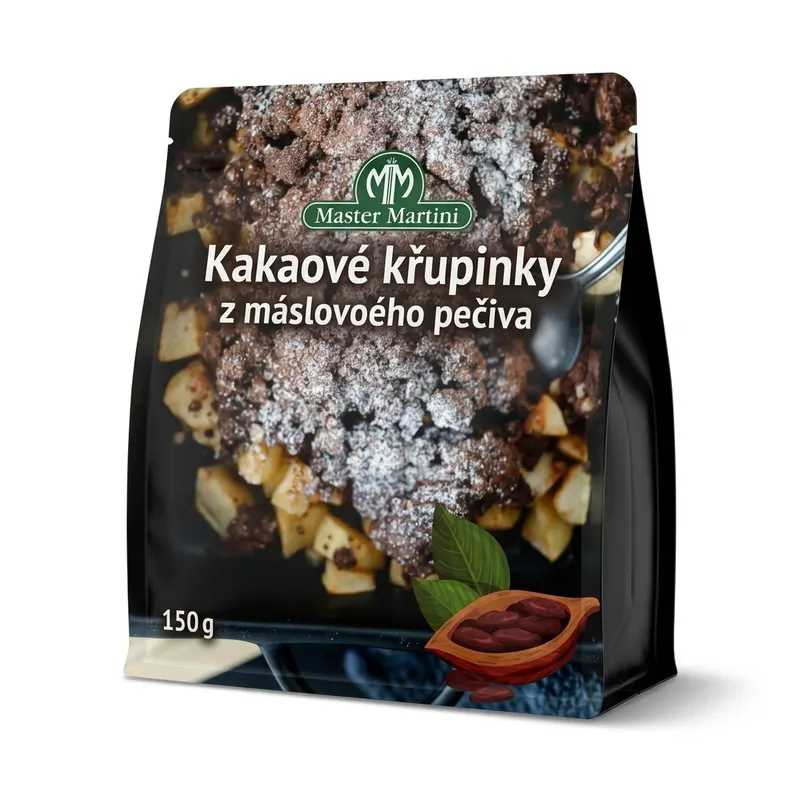 Kakaové křupinky z máslového pečiva Master Martini na zdobení a jako základ dezertů, balení 150 g