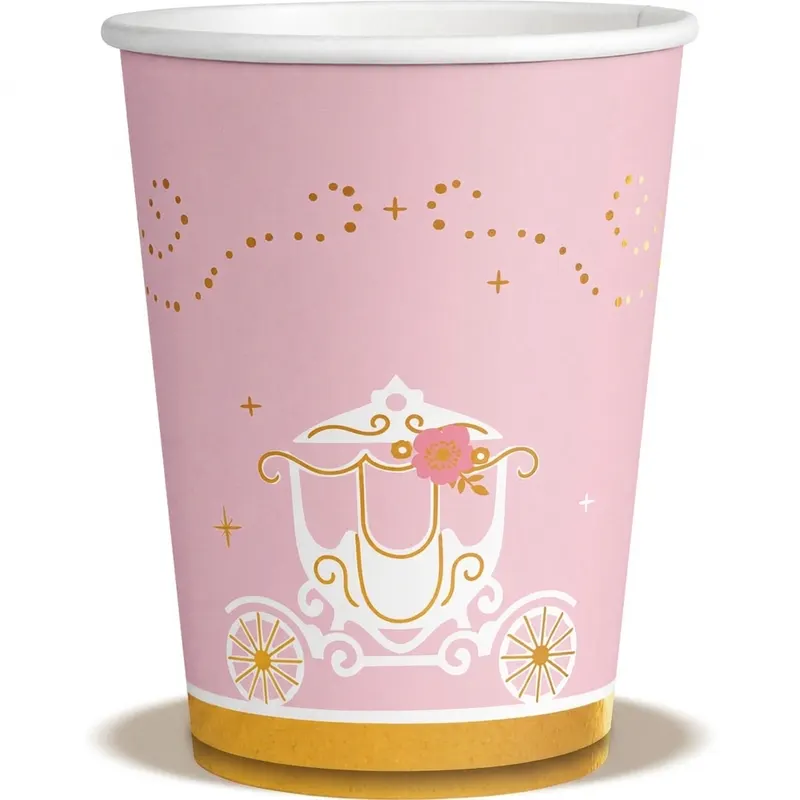 Papírové kelímky princezna na den 250 ml, 8 ks