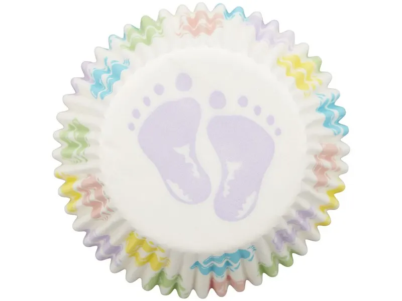 Papírové košíčky na muffiny dětské nožičky 50 x 32 mm, 75 ks