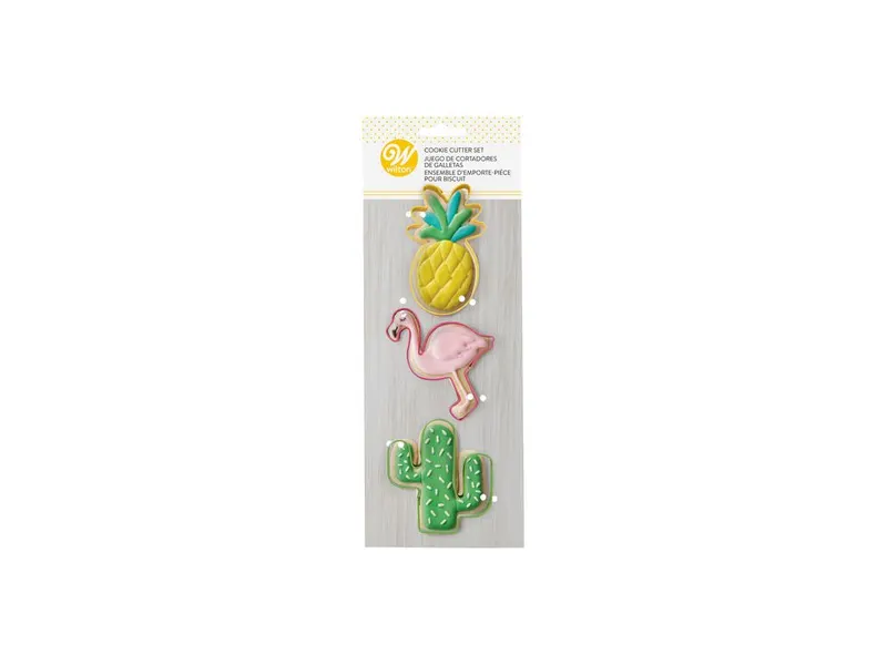 Sada kovových vykrajovátek Tropic ananas, plameňák, kaktus