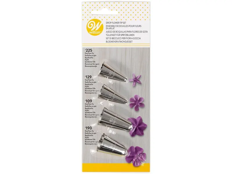 Wilton sada cukrářských špiček Drop Flowers, 4 ks
