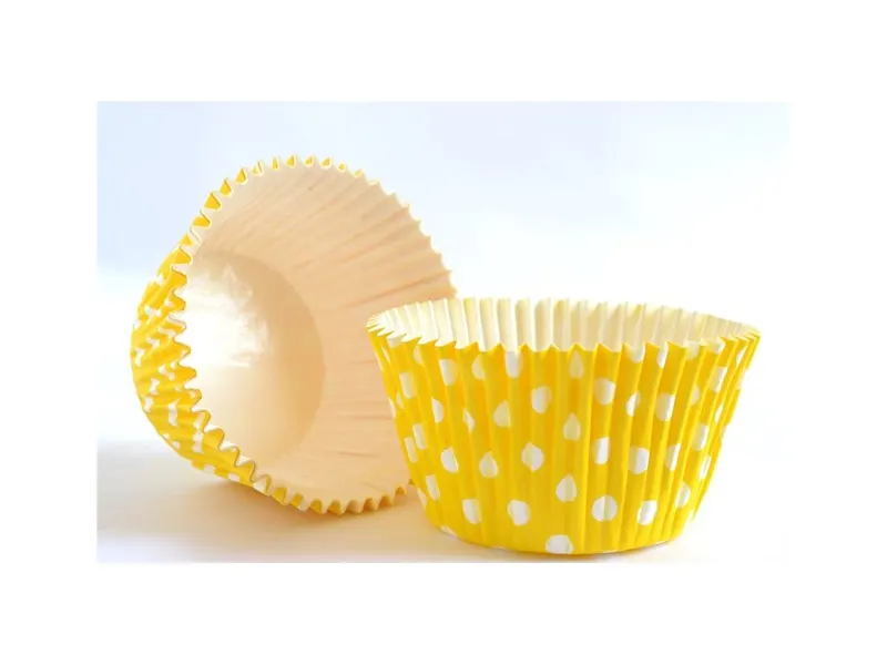 Košíčky na muffiny Polka žluté, průměr 50 mm