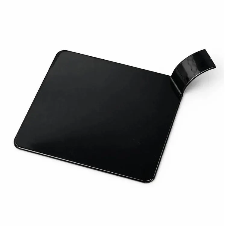 Plastová podložka pod minidezerty s úchytem černá čtverec 8 x 8 cm