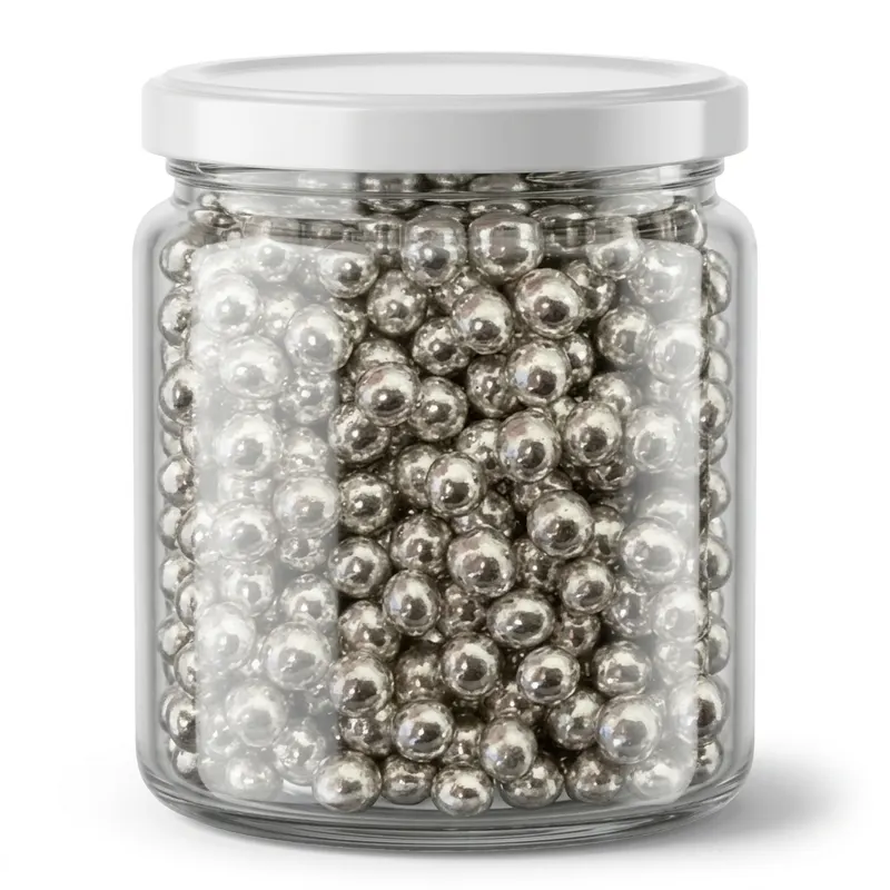 Cukrové perly stříbrné malé 4–5 mm, 50 g