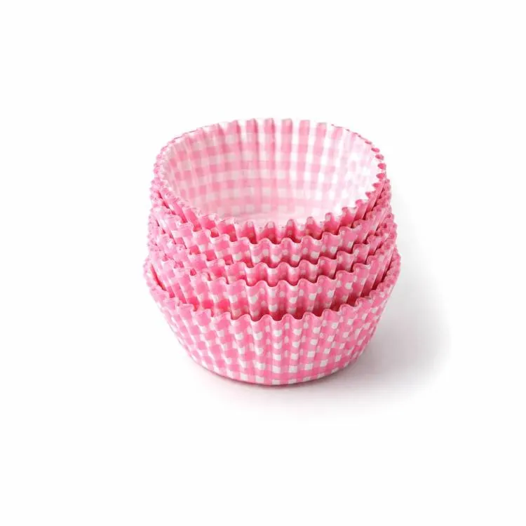 Košíčky na mini muffiny růžový kostkovaný vzor 80 ks